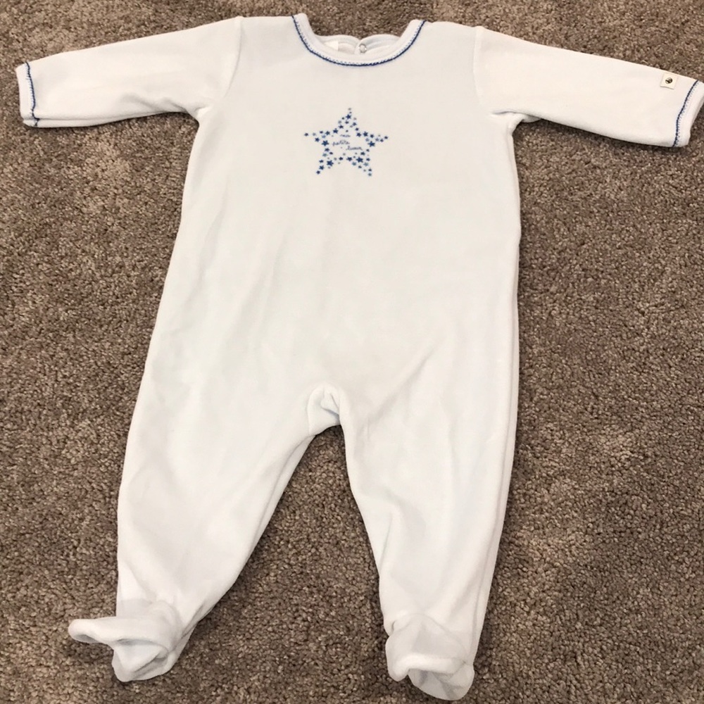 Petit Bateau velour footie pajamas